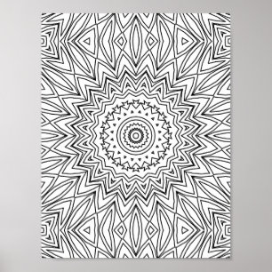 Affiche Mandala Géométrique en Éclat de Soleil Angulaire R