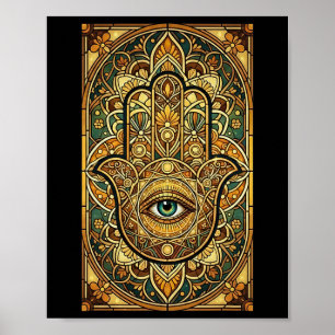 Affiche Mandala Hamsa Main Verre Cathédrale Méditation Spi