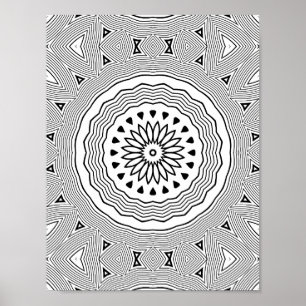 Affiche Mandala Hypnotique aux Ondulations avec des Couche