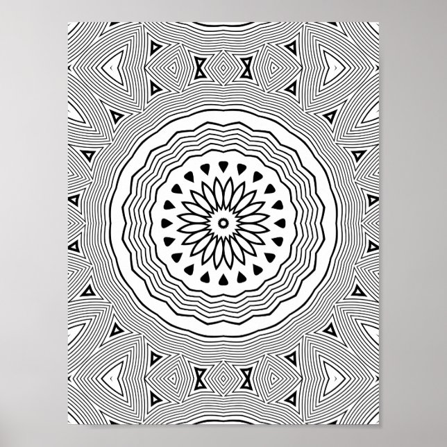 Affiche Mandala Hypnotique aux Ondulations avec des Couche (Devant)