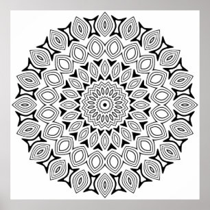 Affiche Mandala Intriqué avec des Couches de Motif d'Œil R