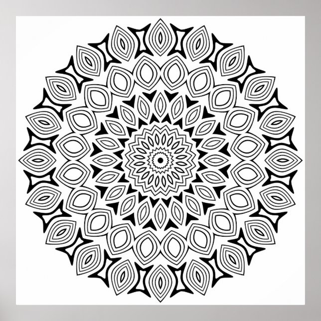 Affiche Mandala Intriqué avec des Couches de Motif d'Œil R (Devant)