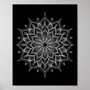 Affiche Mandala Lotus Art Zen Boho Bouddha Botanique Succu