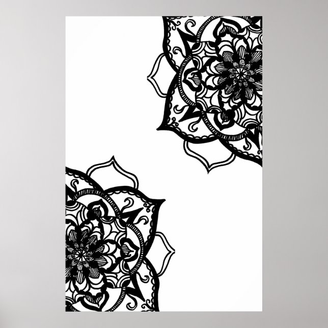 Affiche Mandala noir et blanc (Devant)