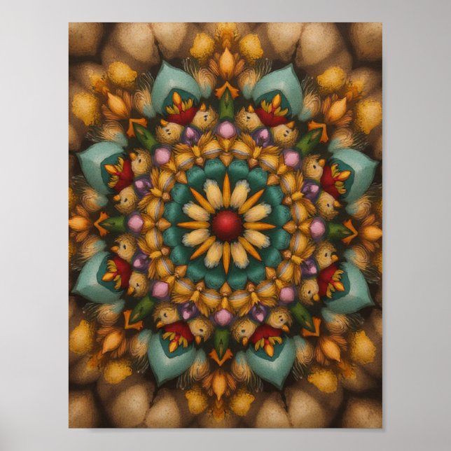 Affiche Mandala - Oeuvre murale inspirée de la nature (Devant)