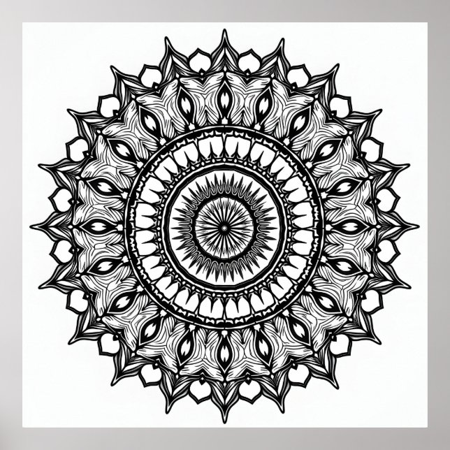 Affiche Mandala on white (Devant)