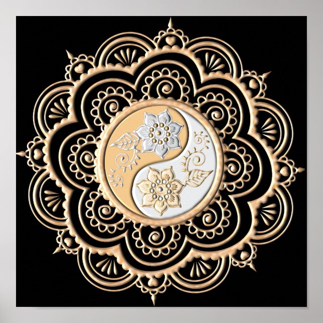 Affiche Mandala or et argent (Devant)