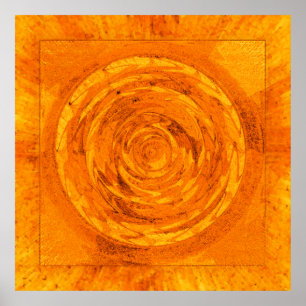 Affiche Mandala orange