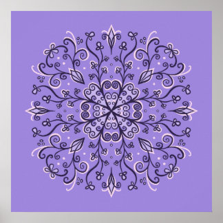 Affiche Mandala - Ornement d'hiver élégant