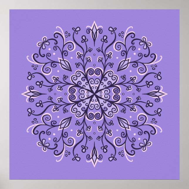 Affiche Mandala - Ornement d'hiver élégant (Devant)