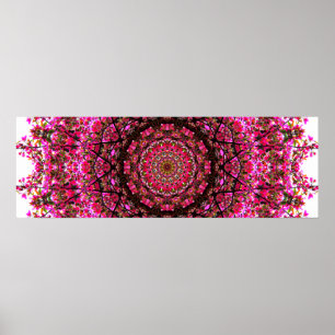 Affiche Mandala panoramique rose