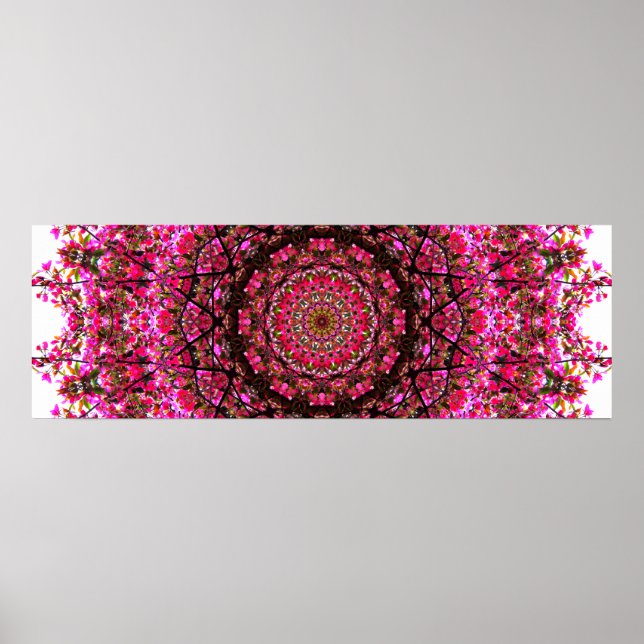 Affiche Mandala Panoramique rose (Devant)