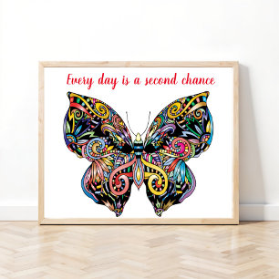 Affiche Mandala papillon