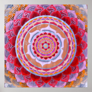 Affiche Mandala persan de fleur