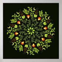 Mandala plante feuille de champignons potion de so