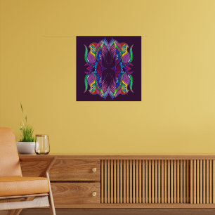 Affiche Mandala psychédélique moderne