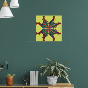 Affiche Mandala psychédélique moderne