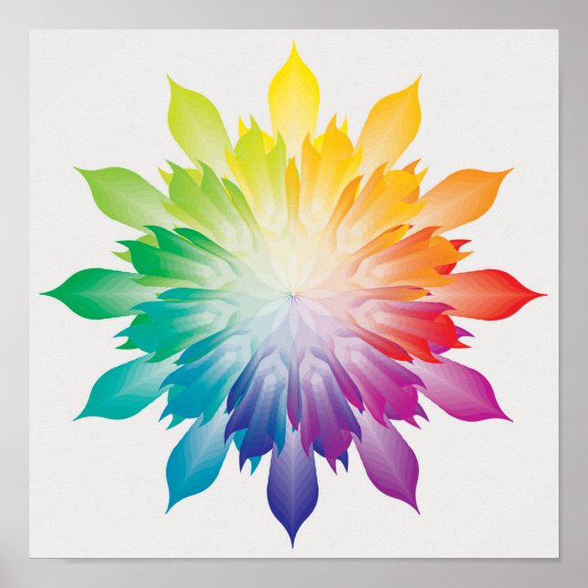 Affiche Mandala Rainbow Colors - Fleur - Énergie - Harmoni (Devant)