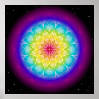 Affiche Mandala Rainbow I