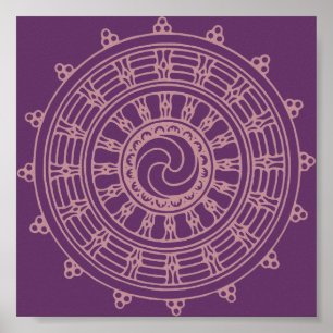 Affiche Mandala rose
