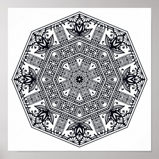 Affiche Mandala Round Orament 2 (Devant)