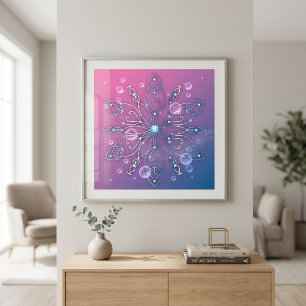 Affiche Mandala Royal Luxueux Élegant Brillante Sous l'Eau