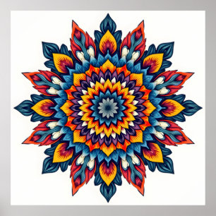 Affiche Mandala sur blanc