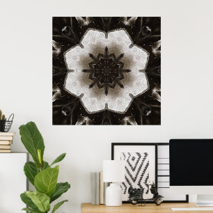 Affiche Mandala Texturé Marron et Crème Tourbillonnant