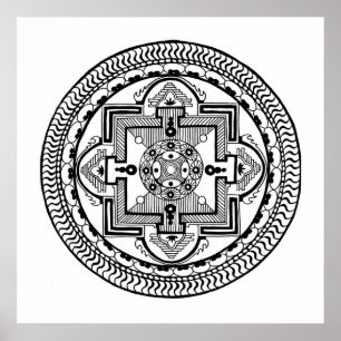 Affiche Mandala tibétain
