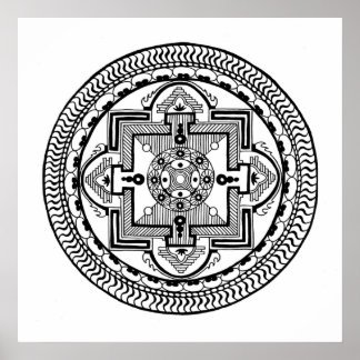 Affiche Mandala tibétain