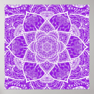Affiche Mandala violet et blanc - Loergann en Anemone