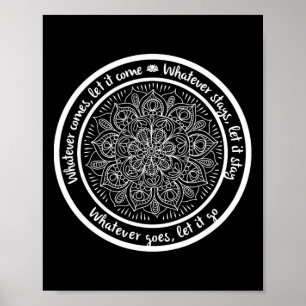 Affiche Mandalas de méditation quoi qu'il arrive citations