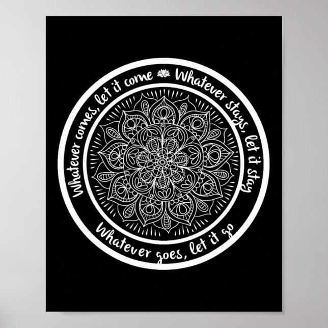Affiche Mandalas de méditation quoi qu'il arrive citations (Devant)
