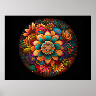 Affiche Mandalas florales