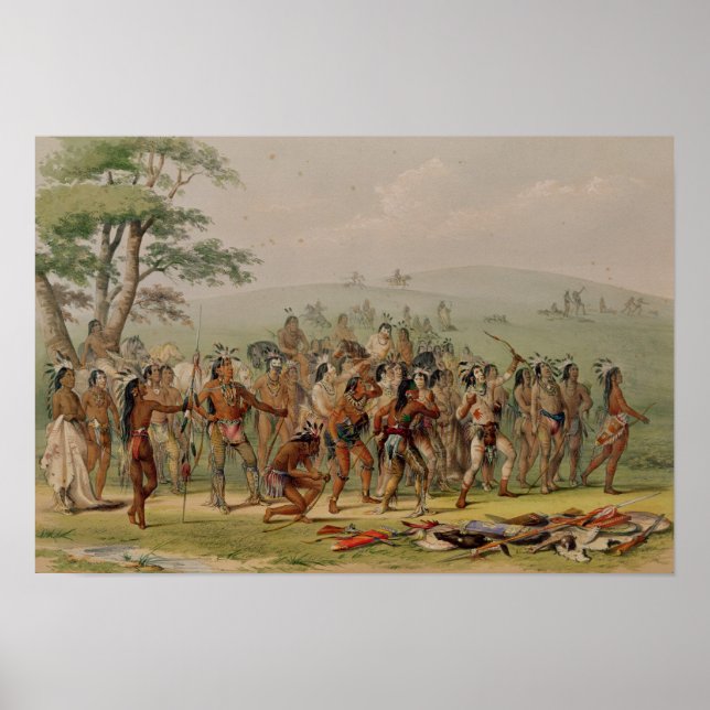 Affiche Mandan Archery Contest, c.1832 (Devant)