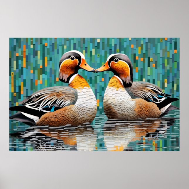Affiche Mandarin Canard Animal Bird Décor Art (Devant)