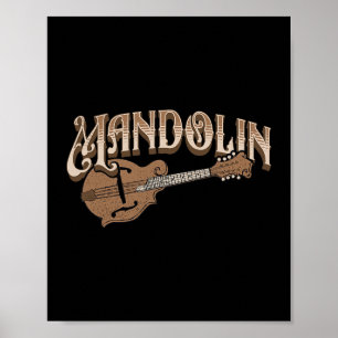 Affiche Mandolin Bluegrass Folk Musique Mandolin Lecteur M