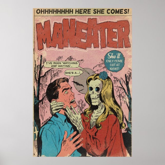 Affiche MANEATER Comédie Livre Parodie Art (Devant)