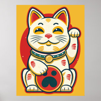 Affiche Maneki Neko - Chat chanceux