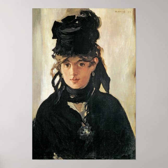 Affiche Manet | Berthe Morisot avec un bouquet de violette (Devant)