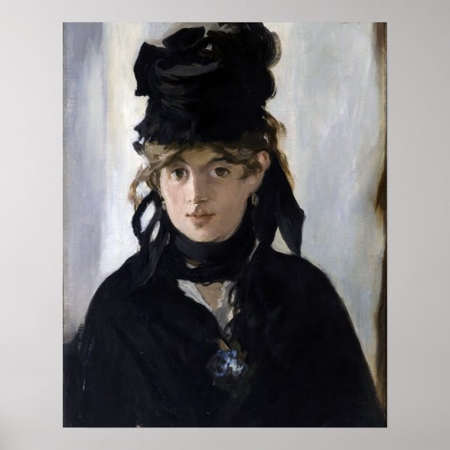 Affiche Manet - Berthe Morisot avec un bouquet de violette (Devant)
