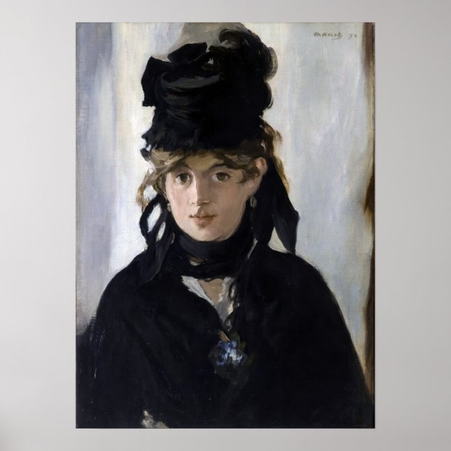 Affiche Manet - Berthe Morisot with a bouquet of violets (Devant)