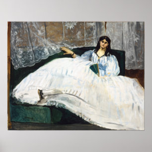 Affiche Manet - La maîtresse de Baudelaire, allongée