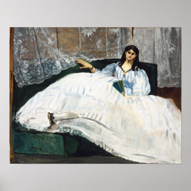 Affiche Manet - La maîtresse de Baudelaire, allongée (Devant)
