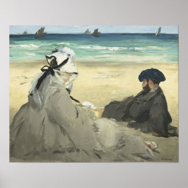 Affiche Manet - Sur la plage (Devant)