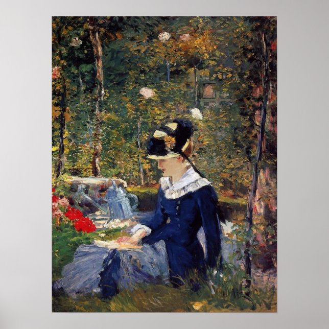 Affiche Manet - Young Woman In Garden, 1880 (Devant)
