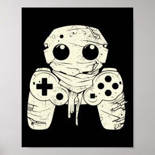 Affiche Manette de jeu de momie de fantôme effrayant Hallo