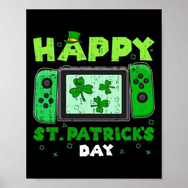 Affiche Manette de jeu Shamrock St Patricks Day Gam (Devant)