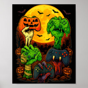 Affiche Manette de jeu squelette zombie momie Halloween 