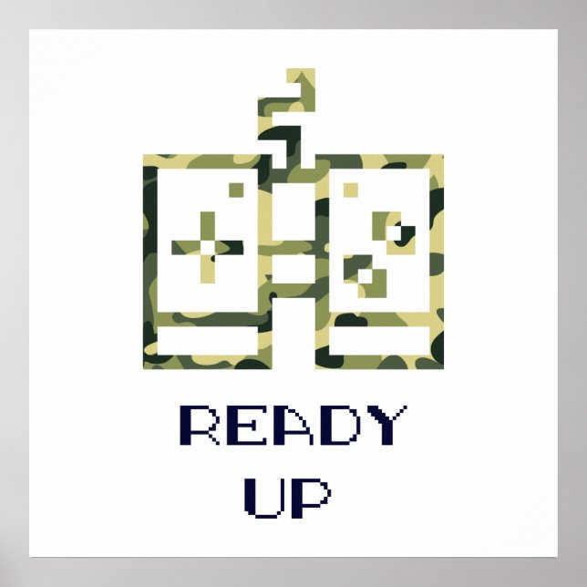 Affiche Manette de jeu vidéo camouflage prête pour le game (Devant)